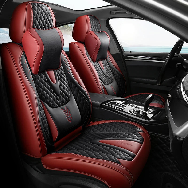 Universal Car Seat Covers  Full Covered Durable Leather Seat Cushion for 90% Sedan SUV 8 Colors Set Include Front and Rear Cover