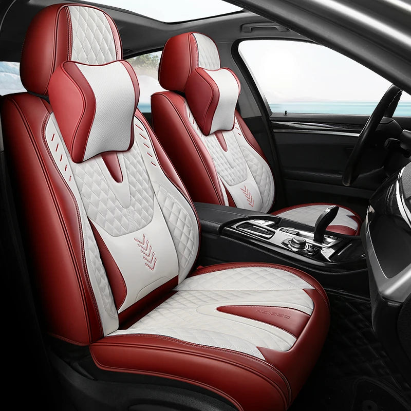 Universal Car Seat Covers  Full Covered Durable Leather Seat Cushion for 90% Sedan SUV 8 Colors Set Include Front and Rear Cover