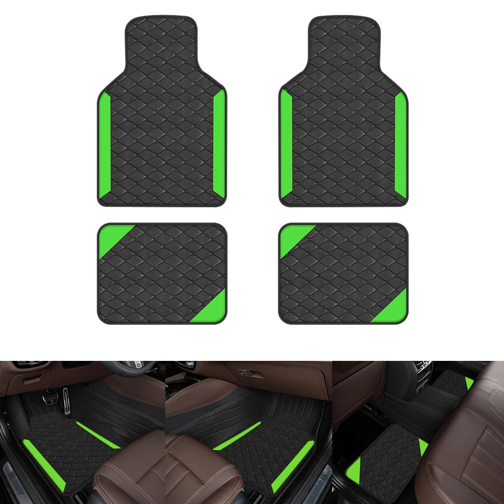 Luxury PU Leather Car Floor Mats 4pcs – Left-Hand Drive
