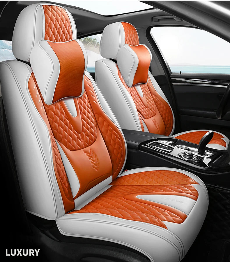 Universal Car Seat Covers  Full Covered Durable Leather Seat Cushion for 90% Sedan SUV 8 Colors Set Include Front and Rear Cover