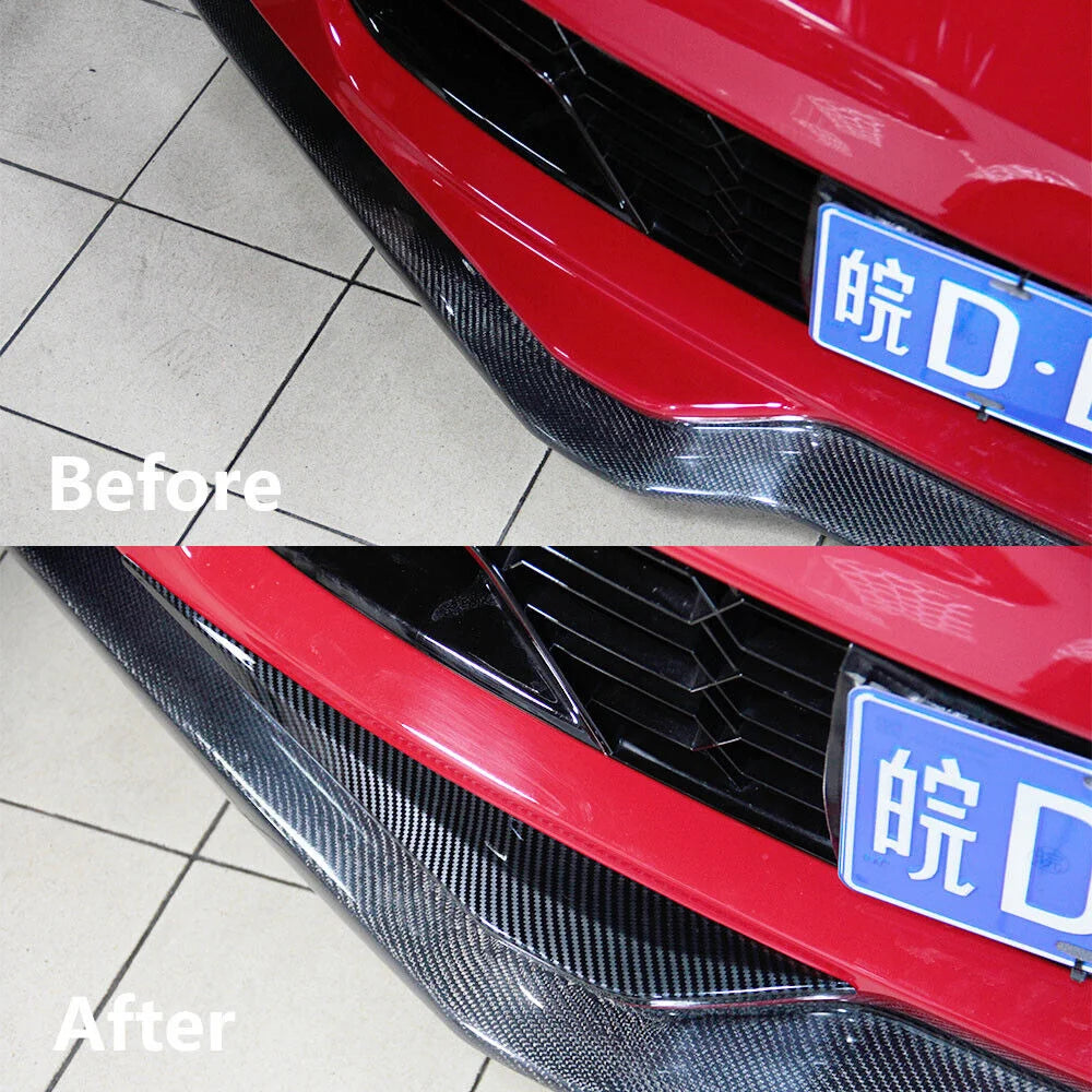 2pcs Car Accessories for Chevrolet Corvette C7 2014-2018 Carbon Fiber Printed Front Bumper Corner Protector Cover Trim