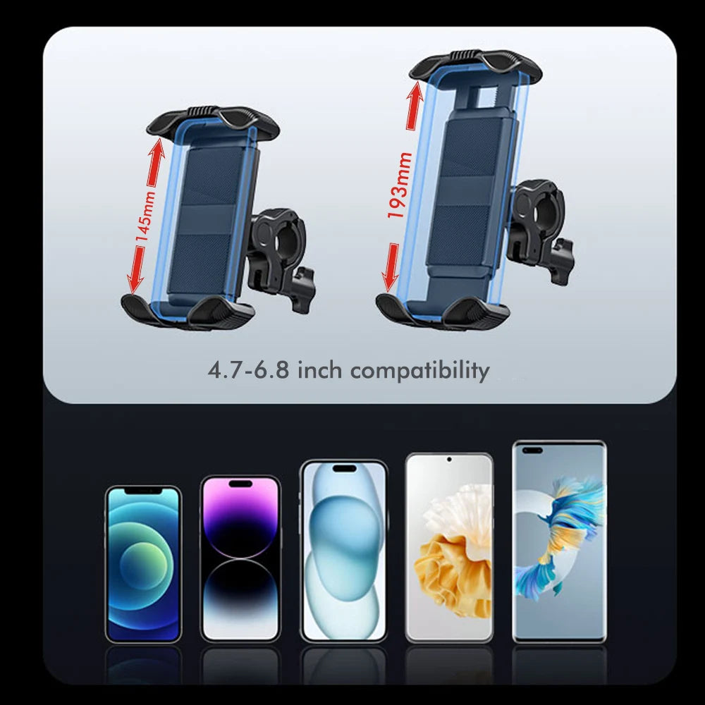 Bike Phone Holder Motorcycle Rearview Mirror Phone Mount Stand Bike Scooter Handlebar Cradle Clip Outdoor Navigation Universal
