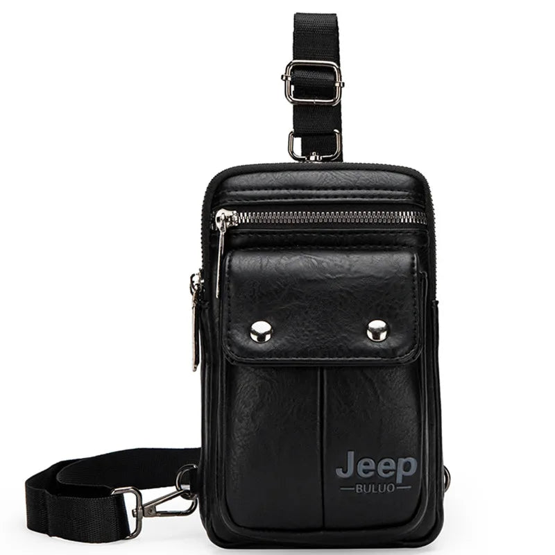 JEEP BULUO Small Multi-function Sling Crossbody Bag Brand Men Shoulder Bag Legs Waist Bag For Man New Fashion Casual Cool Mini