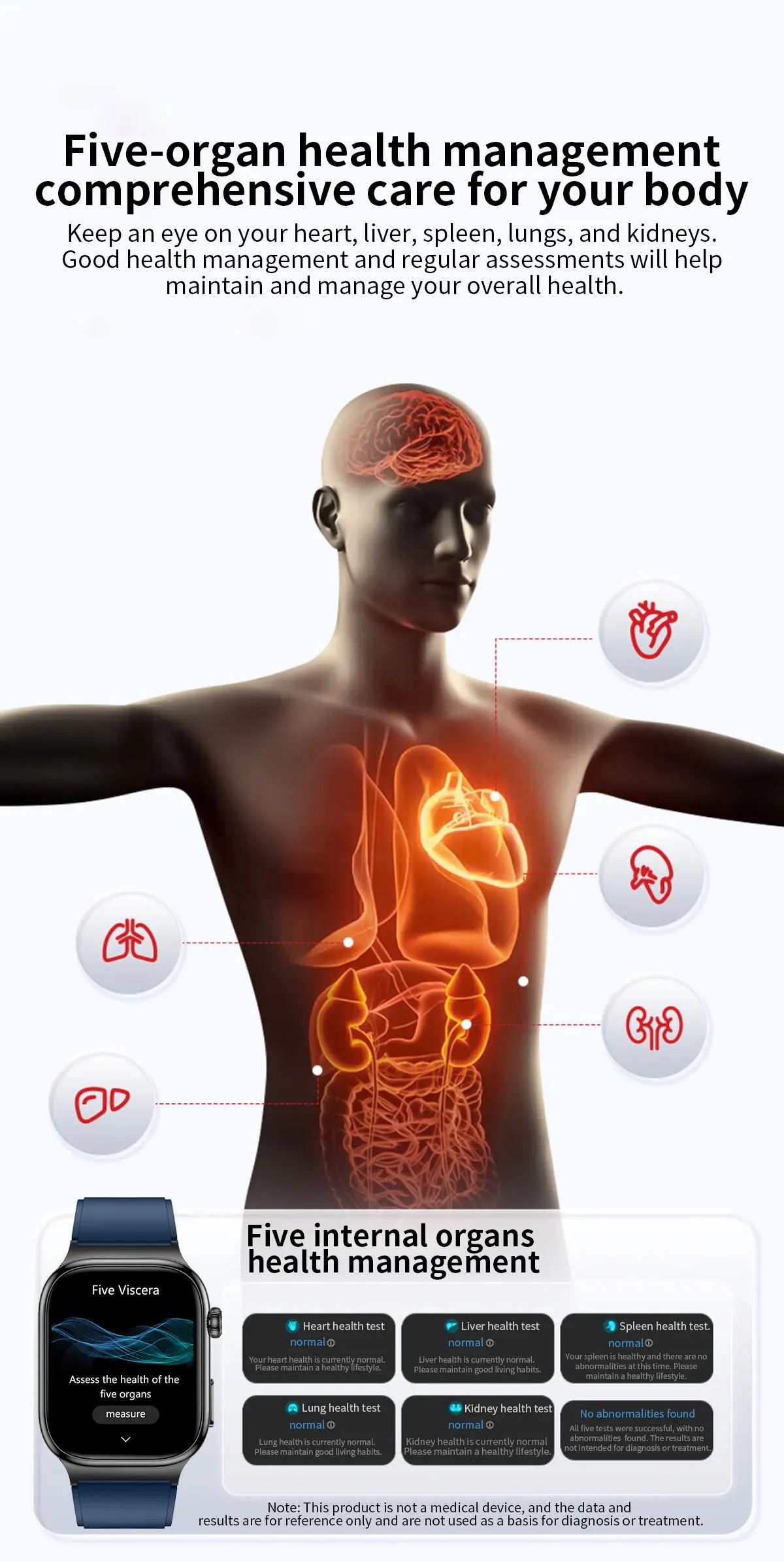 AMOLED Health Smartwatch with ECG, Blood Oxygen, Blood Pressure & Body Fat Tracking