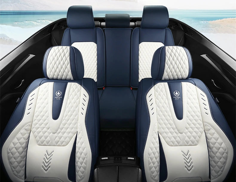Universal Car Seat Covers  Full Covered Durable Leather Seat Cushion for 90% Sedan SUV 8 Colors Set Include Front and Rear Cover