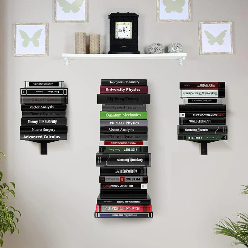 Modern Metal Wall Bookshelf – Multifunction Living Room Storage Organiser