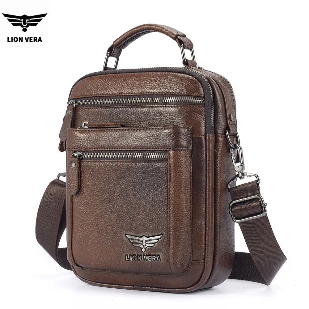 Men's Genuine Leather Shoulder Bag – Large Capacity Business Crossbody