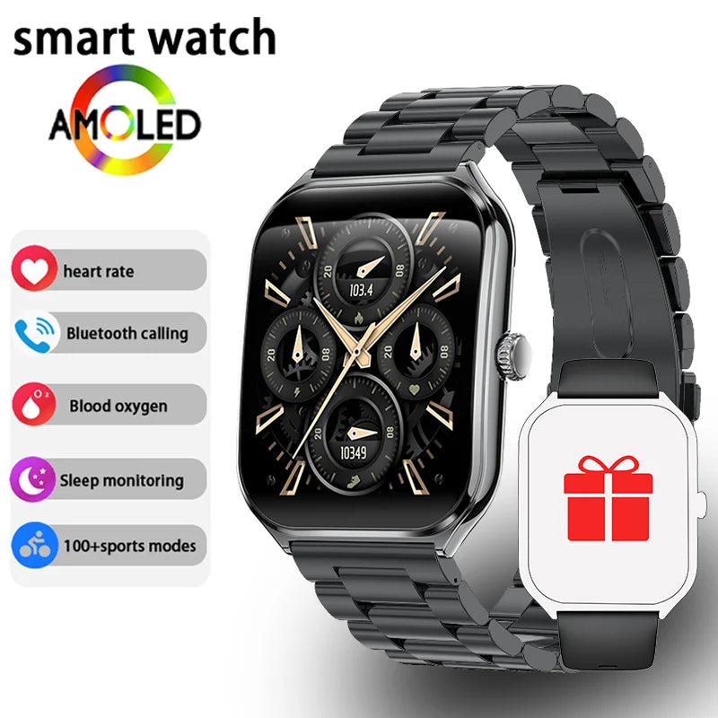 1.96-Inch AMOLED Smartwatch with Bluetooth Calling – Always-On Display