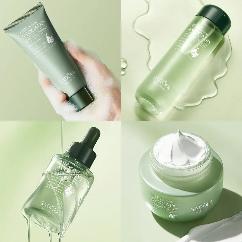 SADOER Avocado Skin Care Set 6pcs – Cleansing, Hydrating & Pore Purifying Kit