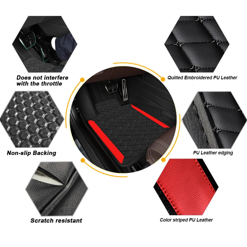 Luxury PU Leather Car Floor Mats 4pcs – Left-Hand Drive