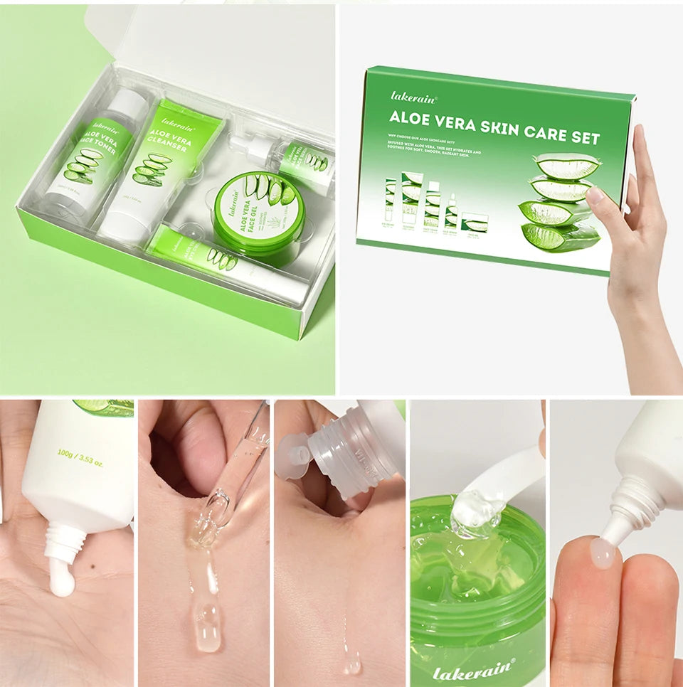 Aloe Vera Skin Care Set – 6-in-1 Deep Moisturising, Brightening & Nourishing Kit