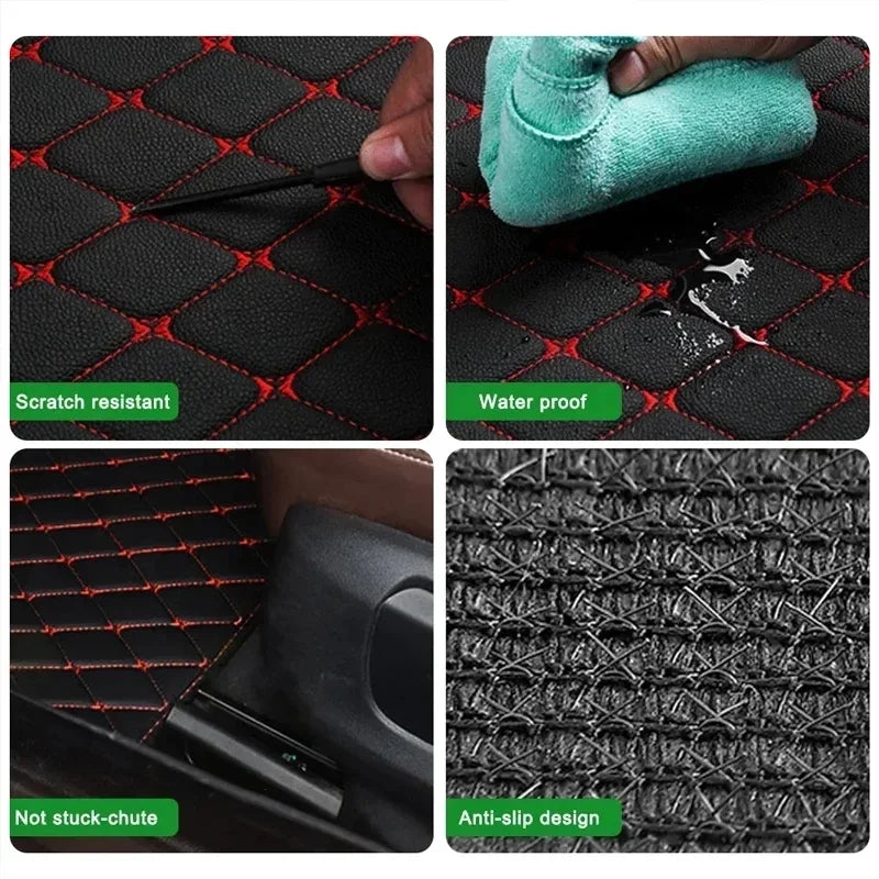Juego universal de 5 alfombrillas de piel sintética impermeables para coche