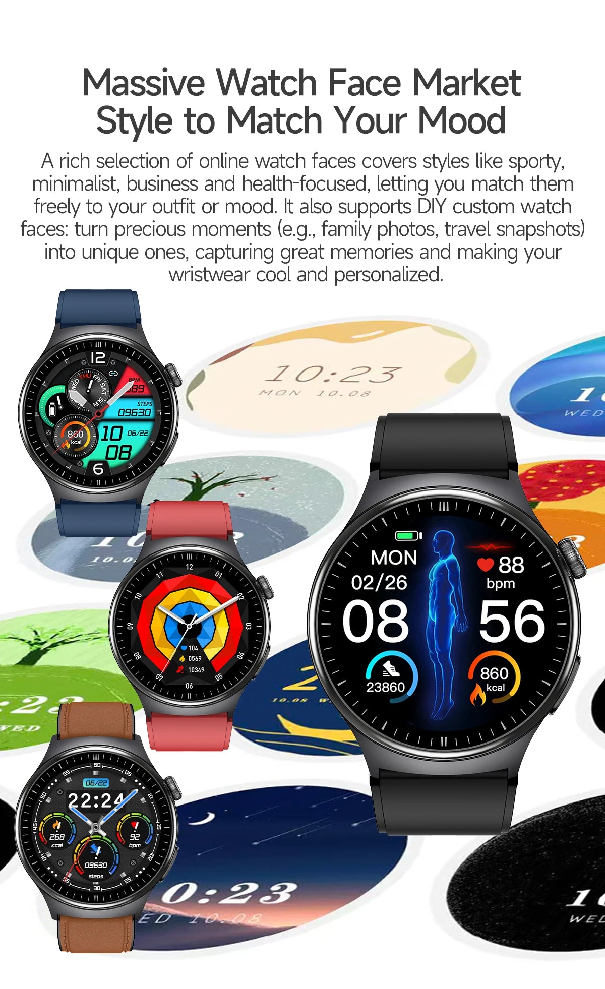 2026 New Diagnosis ECG Smart Watch Sport AI Accurate Uric Acid Blood Pressure Body Fat Five Organ Fitness Waterproof Smartwatch