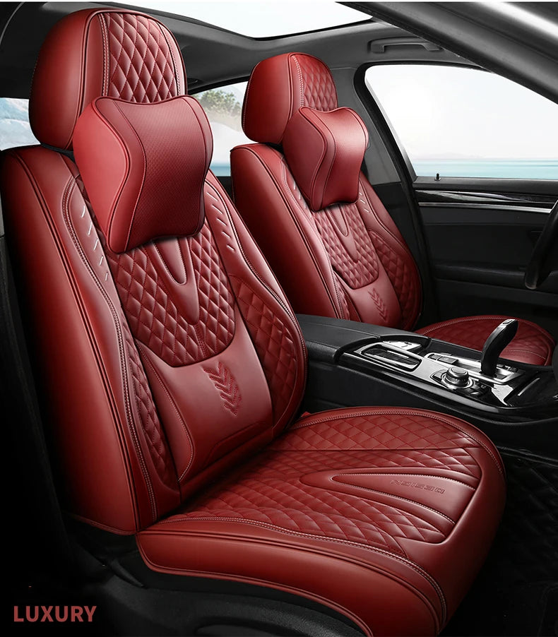 Universal Car Seat Covers  Full Covered Durable Leather Seat Cushion for 90% Sedan SUV 8 Colors Set Include Front and Rear Cover