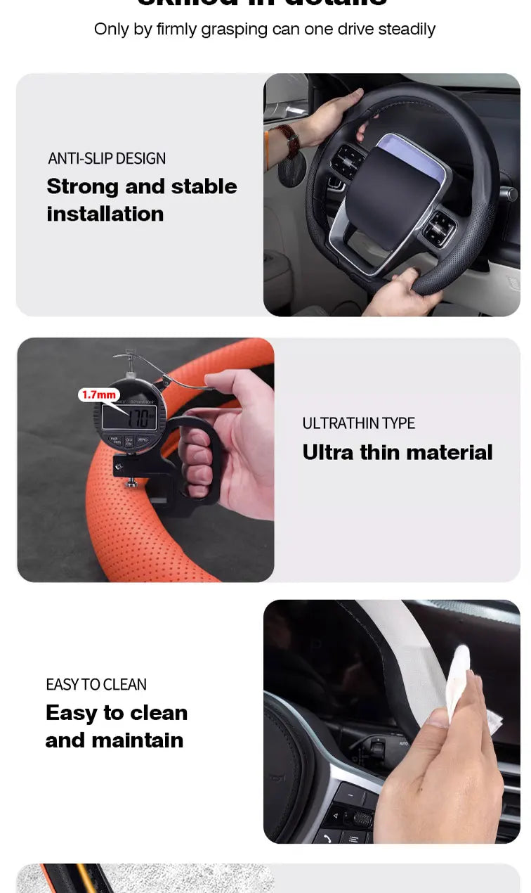 Steering Wheel Cover for Volkswagen – Golf 7, Touran, Polo, Jetta, Passat B8, Tiguan