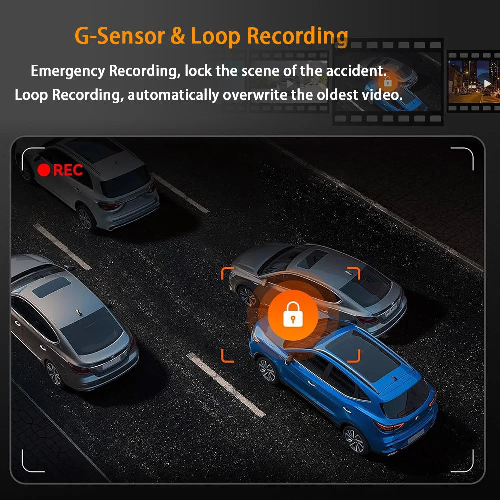 4 Channel 360° Dash Cam Black Box for Car Video Recorder DVR Camera FHD 1080P Night Vision Loop Recording 24H Parking Monitor