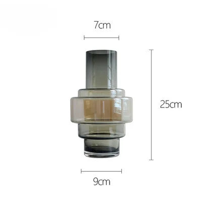 Gradient Color Ornaments Geometric Creative Vases Minimalist Home Decor Living Room Decoration Flower Arrangement Glass Vases
