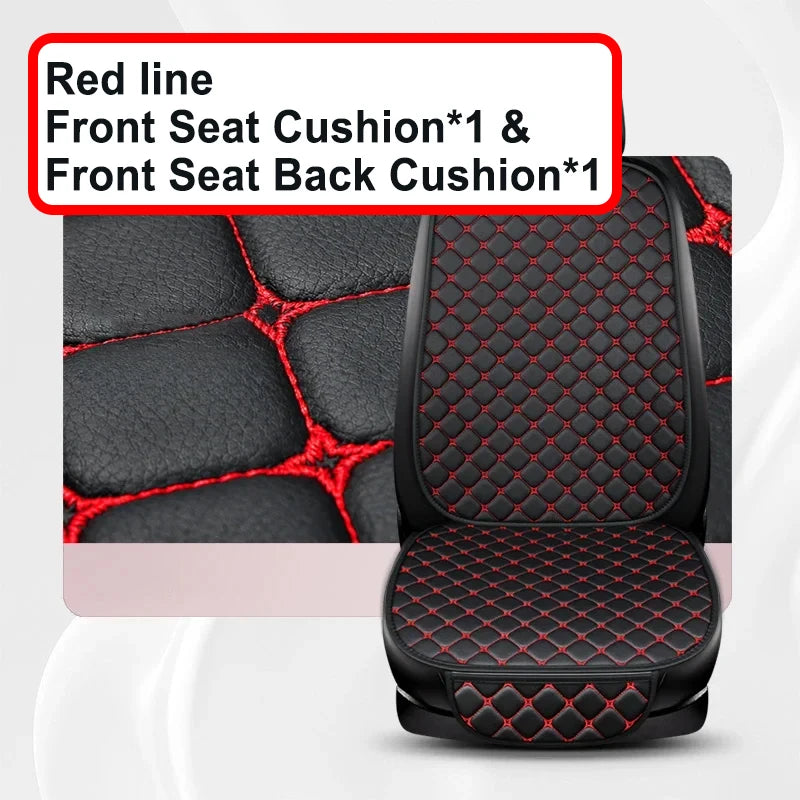 PU Leather Car Seat Cover Universal Minimalism Soft Seat Cushion Protective Cover with Storage Pocket Car Interior Accessories