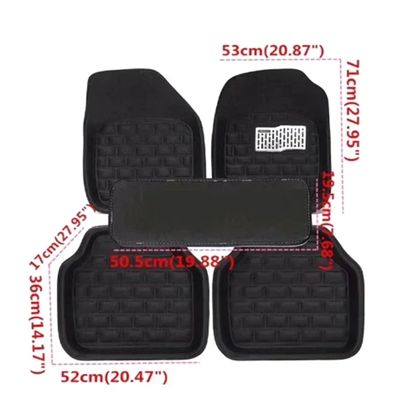5pcs Universal Car Auto Floor Mats FloorLiner Front&Rear Carpet All Weather Mat
