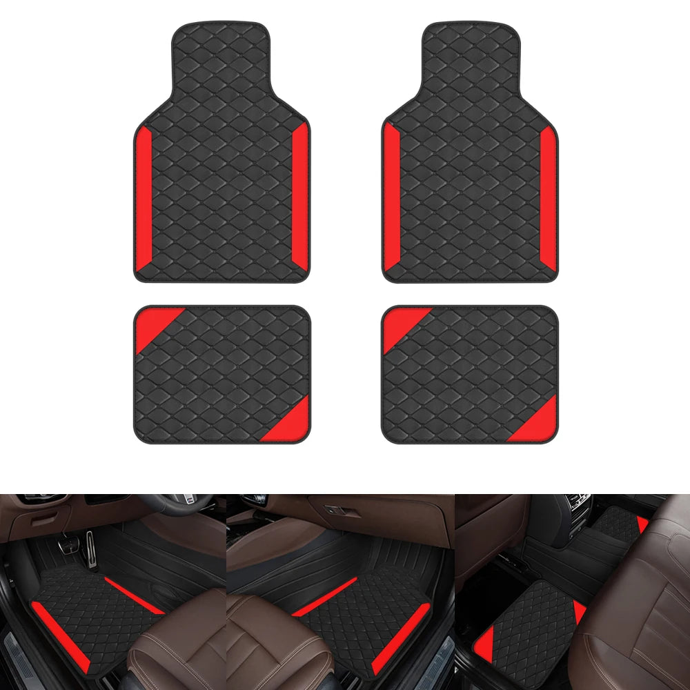 Luxury PU Leather Car Floor Mats 4pcs – Left-Hand Drive