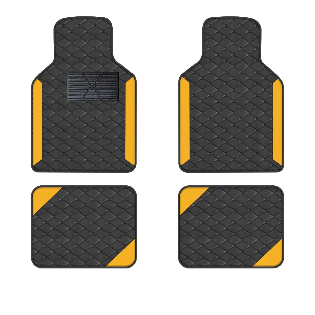Luxury PU Leather Car Floor Mats 4pcs – Left-Hand Drive