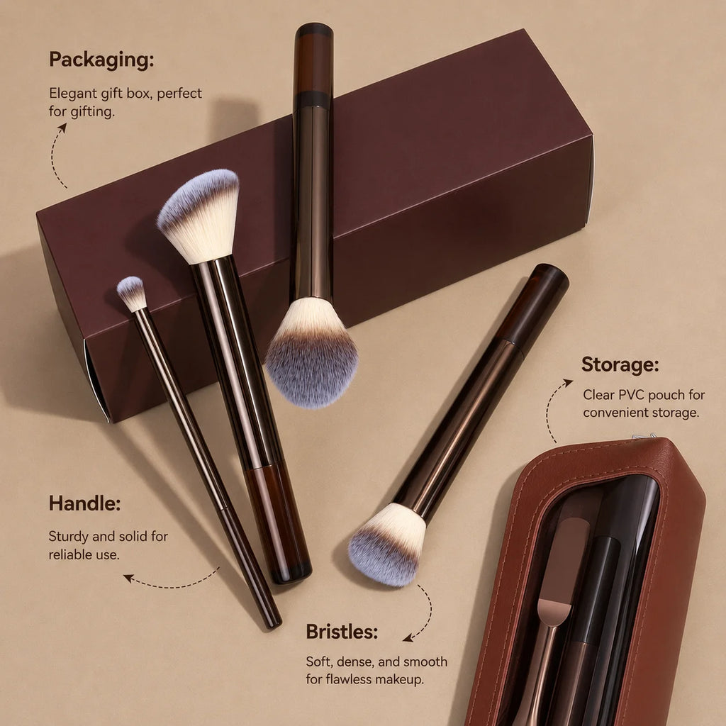 14pcs Professional Makeup Brushes – Premium Synthetic Travel Set