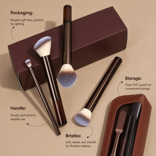 14pcs Professional Makeup Brushes – Premium Synthetic Travel Set