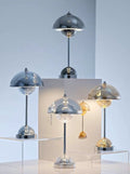 Chrome Flowerpot Dimmable Nordic Portable Bedside Lamp