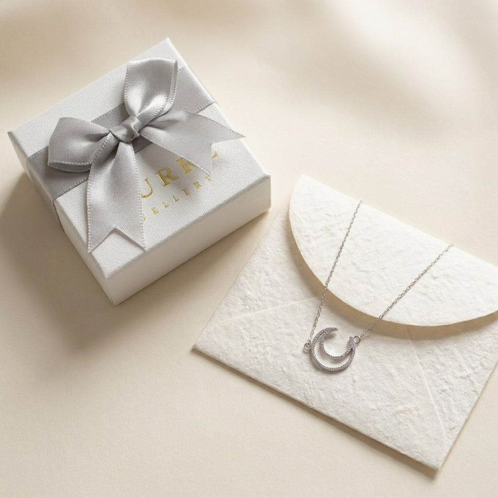 uxury gift-ready sterling silver moon necklace by LAURRÈ