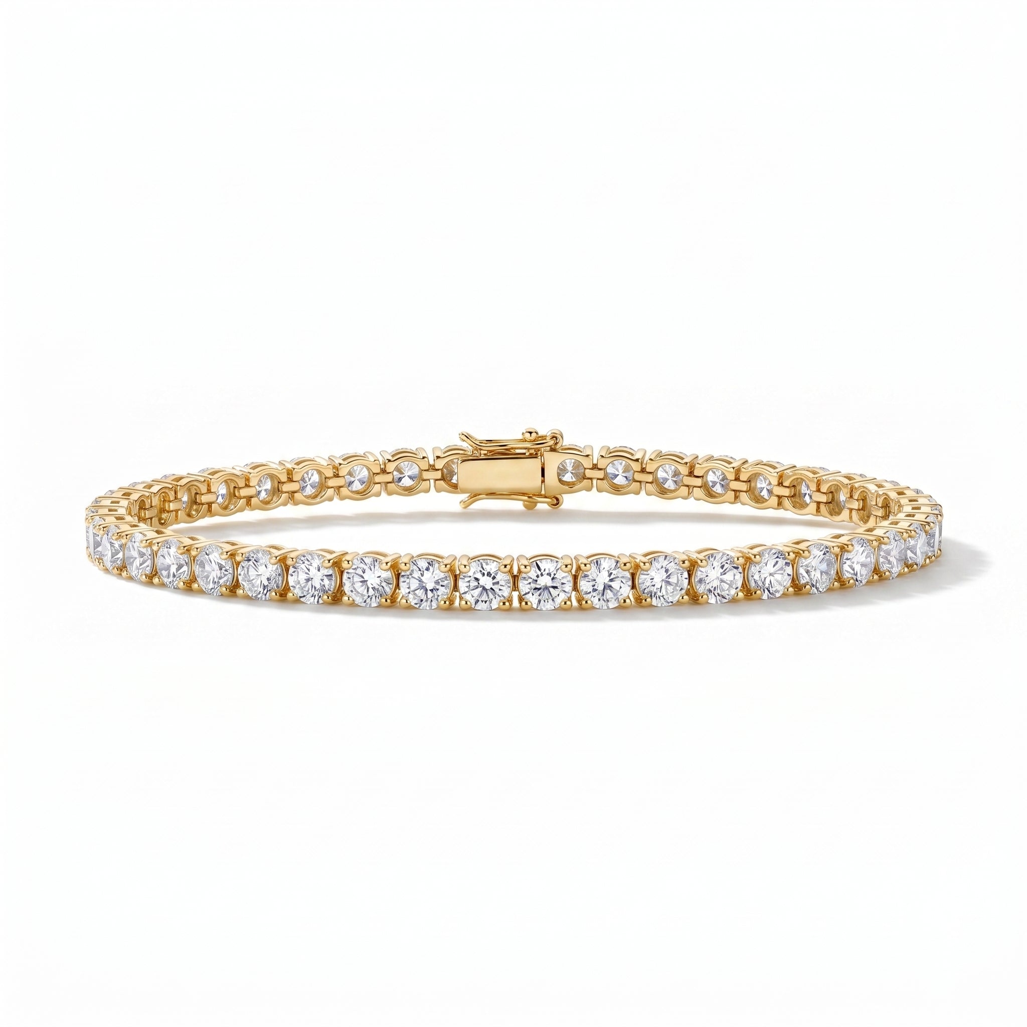 Gold plated 5 mm tennis bracelet with sparkling AAA cubic zirconia