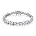 Silver plated 5 mm tennis bracelet with AAA cubic zirconia stones for women and men