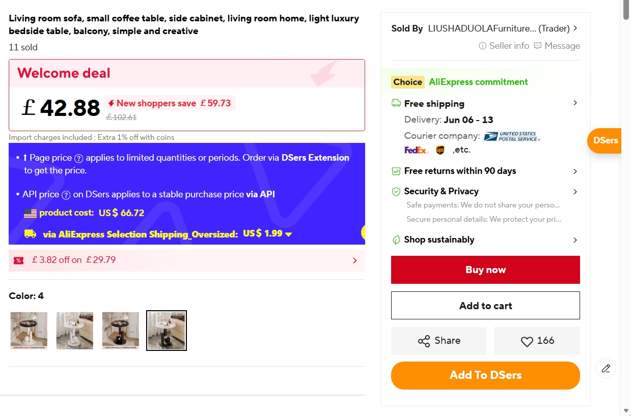Light Luxury Sofa Side Table – Modern Living Room Coffee Table