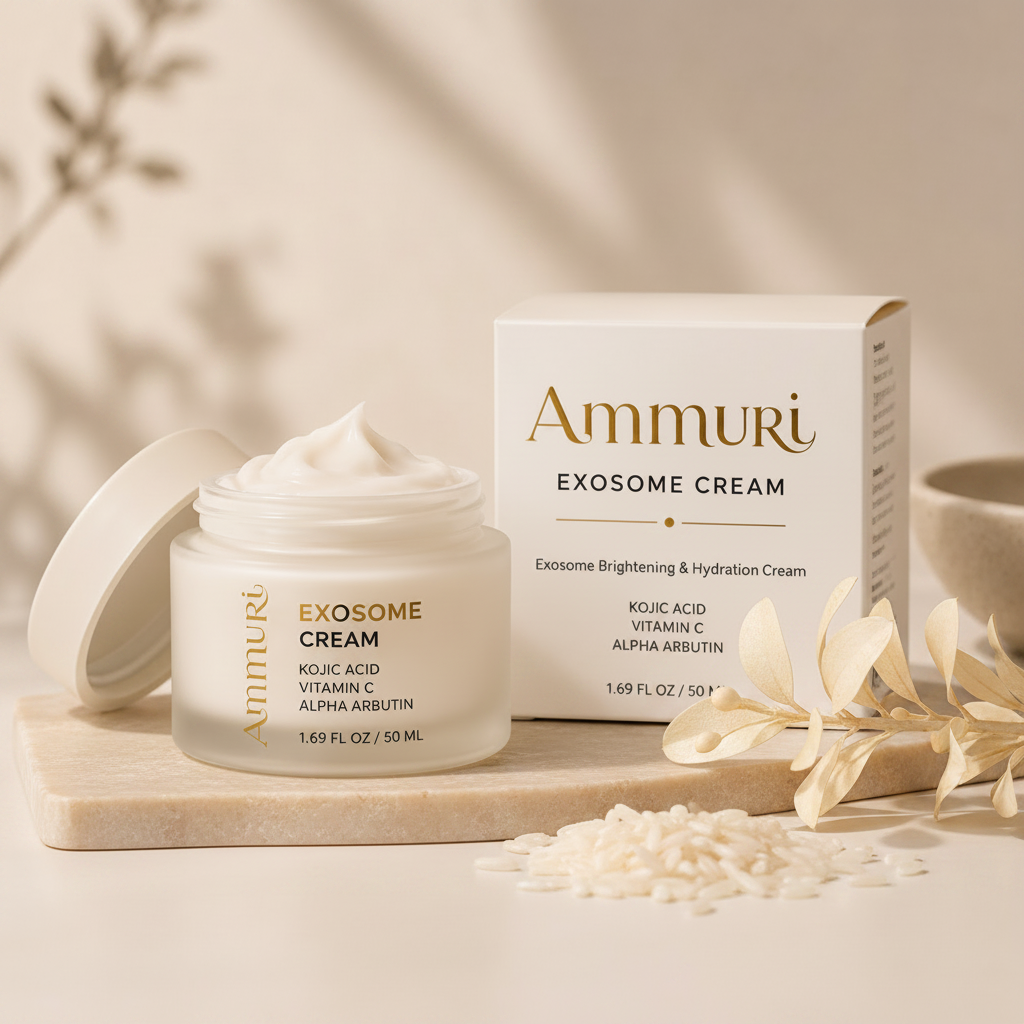 Crema Iluminadora con Exosomas | Ácido Kójico, Glutatión y Ácido Mandélico | Ammuri Beauty