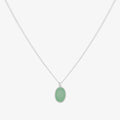 Gemstone oval pendant necklace-1